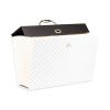 Expanding File Box, 5.25" Expansion, 19 Sections, Twist-Lock Latch Closure, 2/5-Cut Tabs, Letter Size, White/Black/Gold2