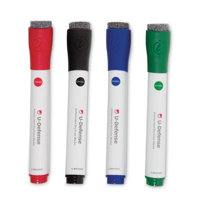U-Defense Antimicrobial Dry-Erase Markers, Medium Bullet Tip, Assorted Colors, 24/Pack1