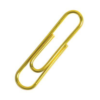 Paper Clips, Medium, Vinyl-Coated, Gold, 200 Clips/Box, 5 Boxes/Pack1