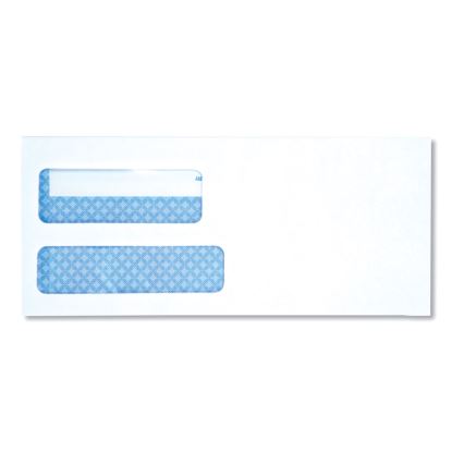 Double Window Business Envelope, #9, Square Flap, Self-Adhesive Closure, 3.88 x 8.88, White, 500/Box1