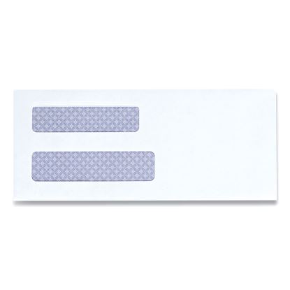 Double Window Business Envelope, #8 5/8, Square Flap, Self-Adhesive Closure, 3.63 x 8.63, White, 500/Pack1