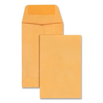 Kraft Coin Envelope, #1, Round Flap, Gummed Closure, 2.25 x 3.5, Light Brown Kraft, 250/Box1