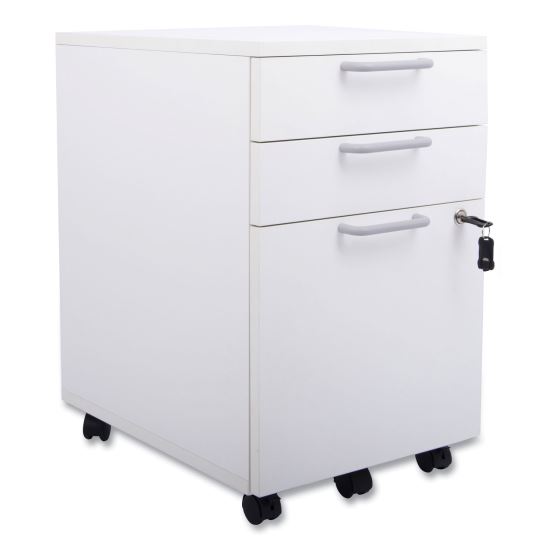 Essentials Mobile Pedestal File, Left or Right, 3-Drawers: Box/Box/File, Legal/Letter, White, 15.6" x 21.3" x 24.3"1