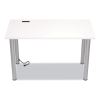 Essentials Writing Table-Desk with Integrated Power Management, 47.5" x 23.7" x 28.8", White/Aluminum2