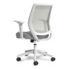 Essentials Mesh Back Fabric Task Chair with Arms, Supports Up to 275 lb, Gray Fabric Seat, Gray Mesh Back, White Base2