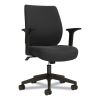 Essentials Fabric Task Chair with Arms, Supports Up to 275 lb, Black Seat/Back, Black Base1