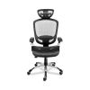 FlexFit Hyken Mesh Task Chair, Supports Up to 300 lbs, 17.24" to 20.98" Seat Height, Black Seat, Black Back.Silver Base2