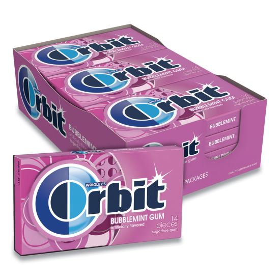 Sugar-Free Chewing Gum, Bubblemint, 12/Box1