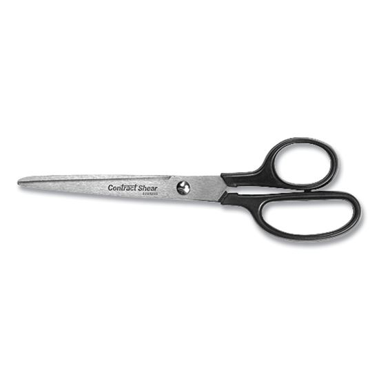 Contract Stainless Steel Standard Scissors, 7" Long, 3.13" Cut Length, Black Straight Handle1