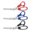 All Purpose Value Stainless Steel Scissors Three Pack, 8" Long, 3" Cut Length, Assorted Color Offset Handles, 3/Pack2