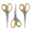 Titanium Bonded Scissors, 8" Long, 3.5" Cut Length, Gray/Yellow Straight Handle, 3/Box2