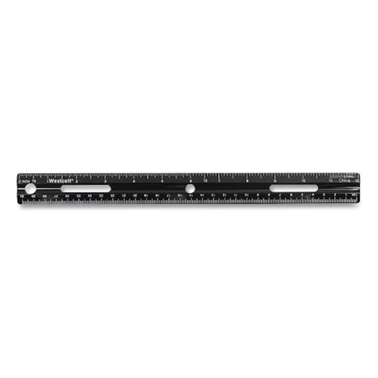 KleenEarth Recycled Ruler, Standard/Metric, 12" Long, Plastic, Black1