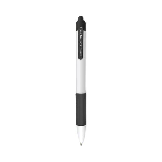 Sarasa Dry X20+ Gel Pen, Retractable, Fine 0.7 mm, Black Ink, White Barrel, Dozen1