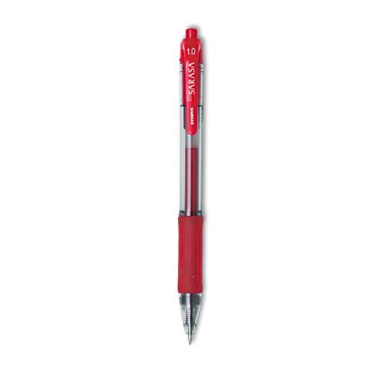 Sarasa Dry Gel X20 Gel Pen, Retractable, Bold 1 mm, Red Ink, Translucent Red Barrel, Dozen1
