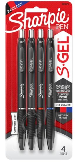 Sharpie 2096174 gel pen Retractable gel pen Black, Blue, Red 4 pc(s)1