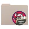 Interior File Folders, 1/3-Cut Tabs: Assorted, Letter Size, 0.75" Expansion, Gray, 100/Box1