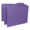 Interior File Folders, 1/3-Cut Tabs: Assorted, Letter Size, 0.75" Expansion, Purple, 100/Box2