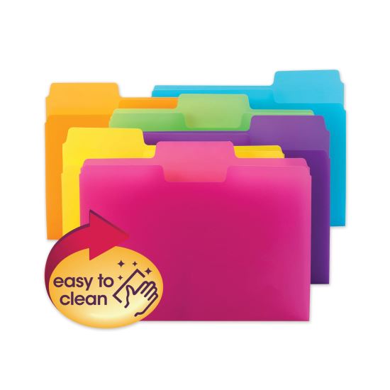 SuperTab Top Tab File Folders, 1/3-Cut Tabs: Assorted, Letter Size, 0.75" Expansion, Polypropylene, 18/Pack1