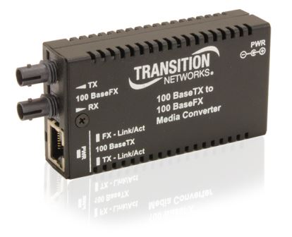 Transition Networks M/E-TX-FX-01(SM) network media converter Internal 100 Mbit/s 1310 nm Single-mode Black1