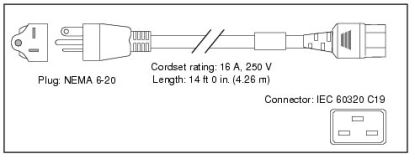 Cisco CAB-AC-2500W-US1= power cable Black 167.7" (4.26 m) NEMA 6-20P C19 coupler1