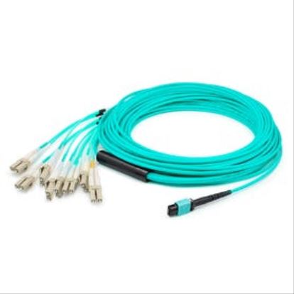 AddOn Networks ADD-MPO-4LC15M5OM4P fiber optic cable 590.6" (15 m) 8x LC OFNP OM4 Aqua color1