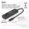 CLUB3D USB Gen2 Type-C to HDMI™ 8K60Hz or 4K120Hz HDR10+ with DSC1.2 with Power Delivery 3.0 Active Adapter M/F5