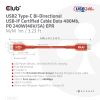 CLUB3D USB2 Type-C Bi-Directional USB-IF Certified Cable Data 480Mb, PD 240W(48V/5A) EPR M/M 4m / 13.13ft7