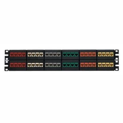 Panduit 48-port modular patch panel with twelve removable four position modular faceplates 2U1