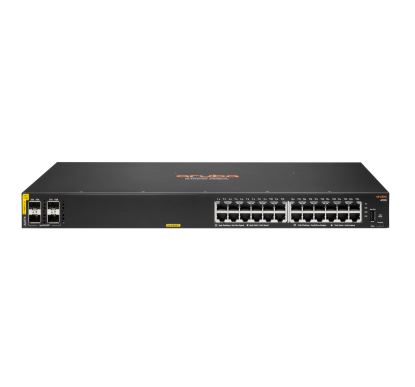 Hewlett Packard Enterprise Aruba 6100 24G Class4 PoE 4SFP+ 370W Managed L3 Gigabit Ethernet (10/100/1000) Power over Ethernet (PoE) 1U Black1