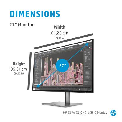 HP Z27u G3 27" 2560 x 1440 pixels 2K Ultra HD LED Black1