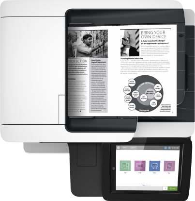 HP LaserJet Enterprise MFP M528dn, Print, copy, scan and optional fax, Front-facing USB printing; Scan to email; Two-sided printing; Two-sided scanning1