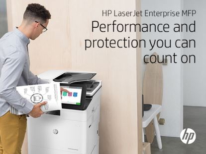 HP LaserJet Enterprise MFP M635fht, Print, copy, scan, fax, Front-facing USB printing; Scan to email/PDF; Two-sided printing; 150-sheet ADF; Strong Security1