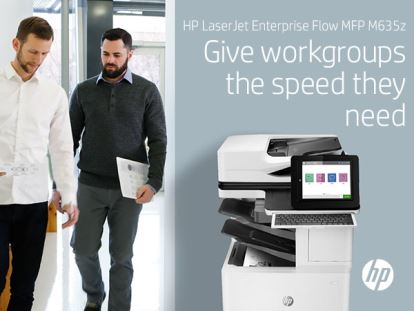 HP LaserJet Enterprise Flow MFP M635z, Print, copy, scan, fax, Scan to email; Two-sided printing; 150-sheet ADF; Energy Efficient; Strong Security1