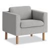 Parkwyn Series Club Chair, 33" x 26.75" x 29", Gray Seat, Gray Back, Oak Base1