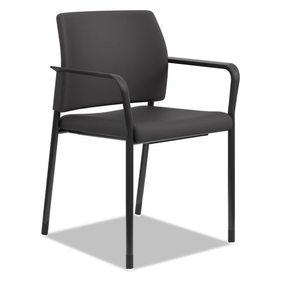 Accommodate Series Guest Chair with Fixed Arms, 23.25" x 22.25" x 32", Black Seat, Black Back, Charblack Base, 2/Carton1