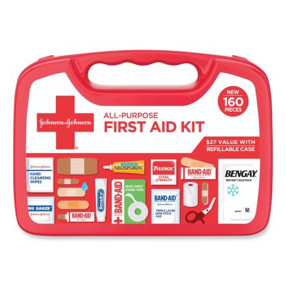 All-Purpose First Aid Kit, 160 Pieces, Plastic Case1