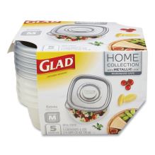 Home Collection Food Storage Containers with Lids, Medium Square, 25 oz, 5/Pack1