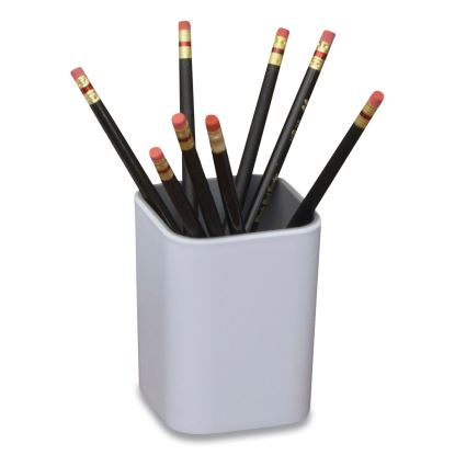 Fusion Pencil Cup, Plastic, 3 x 3 x 4, White/Gray1