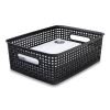 Plastic Weave Bin, Medium, 14" x 10.5" x 4.63", Black1