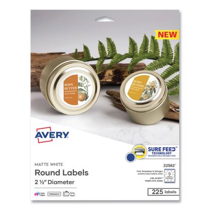 Avery&reg; Matte White Sure Feed Labels1