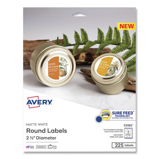 Avery&reg; Matte White Sure Feed Labels1