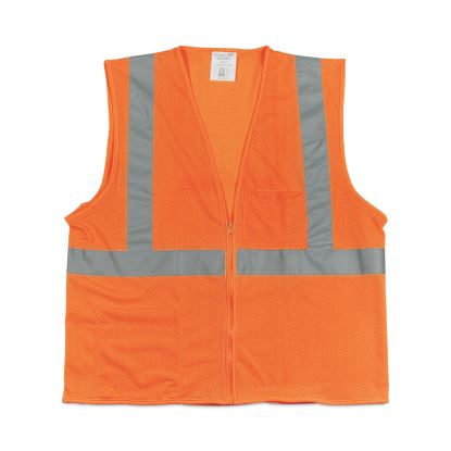 Zipper Safety Vest, Large, Hi-Viz Orange1