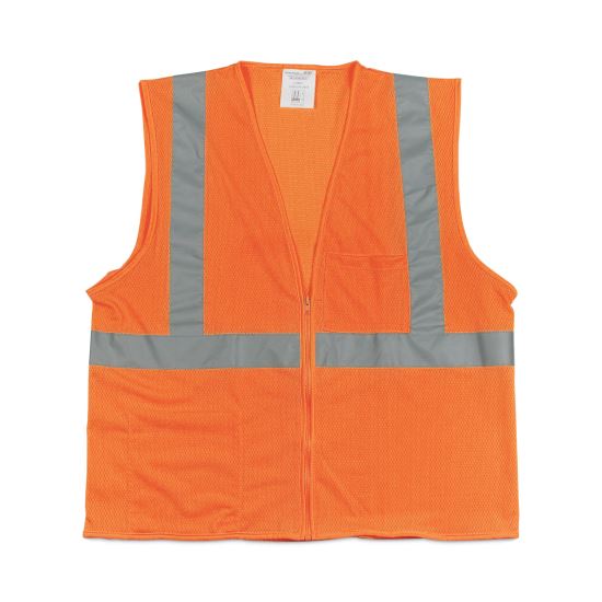 Zipper Safety Vest, Large, Hi-Viz Orange1