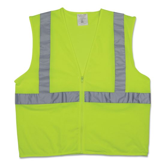 Zipper Safety Vest, X-Large, Hi-Viz Lime Yellow1