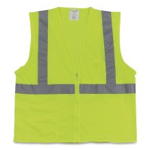 ANSI Class 2 Two-Pocket Zipper Mesh Safety Vest, X-Large, Hi-Viz Lime Yellow1