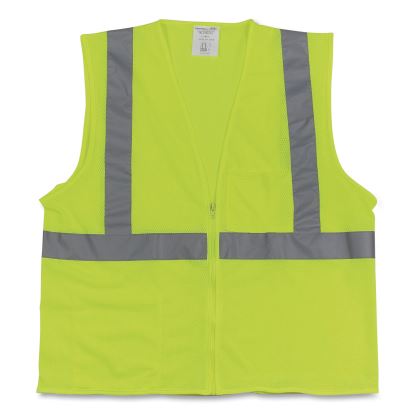 ANSI Class 2 Two-Pocket Zipper Mesh Safety Vest, X-Large, Hi-Viz Lime Yellow1