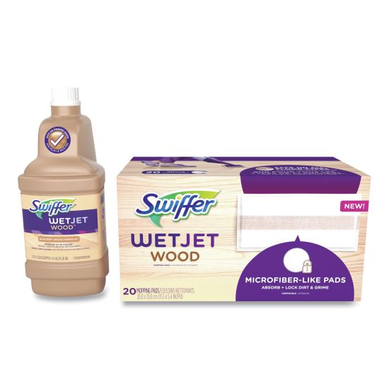 WetJet System Wood Cleaning-Solution Refill with Mopping Pads, Unscented, 1.25 L Bottle1