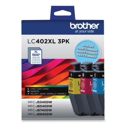 LC402XL3PKS High-Yield Ink, 1,500 Page-Yield, Cyan/Magenta/Yellow1