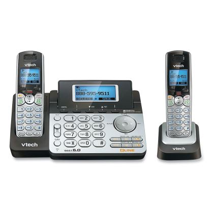 DS6151-2 Two-Handset Two-Line Cordless Phone with Answering System, Black/Silver1