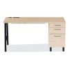 Essentials Single-Pedestal Writing Desk with Integrated Power Management, 59.8" x 29.9" x 29.7", Natural Wood/Black1